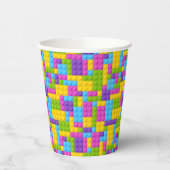 Kunststof bouwstenen patroon papieren bekers (Links)