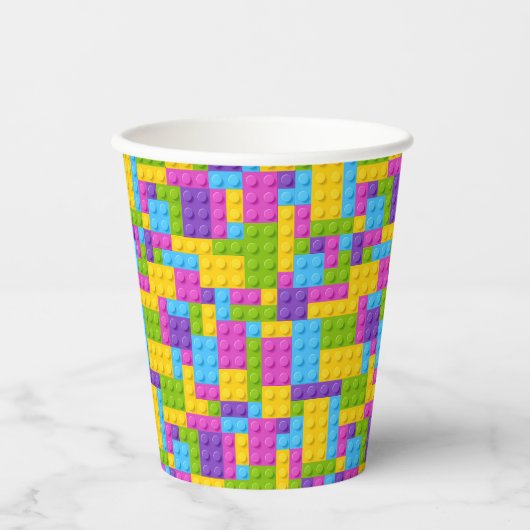 Kunststof bouwstenen patroon papieren bekers (Voorkant)