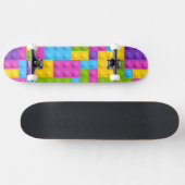 Kunststof bouwstenen patroon persoonlijk skateboard (Horizontaal)