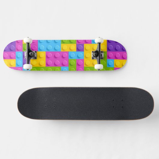 Kunststof bouwstenen patroon persoonlijk skateboard (Horizontaal)