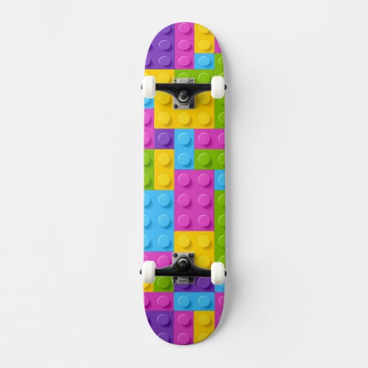 Kunststof bouwstenen patroon persoonlijk skateboard (Voorkant)
