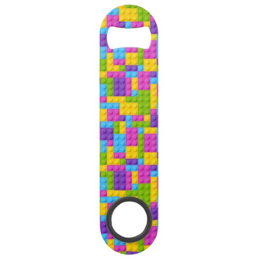 Kunststof bouwstenen patroon speed flessenopener (Voorkant)