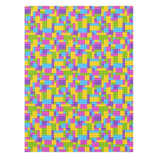 Kunststof bouwstenen patroon tafelkleed (Voorkant)