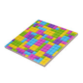 Kunststof bouwstenen patroon tegeltje (Zijkant)