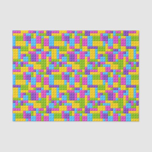 Kunststof bouwstenen patroon tissuepapier (Voorkant)