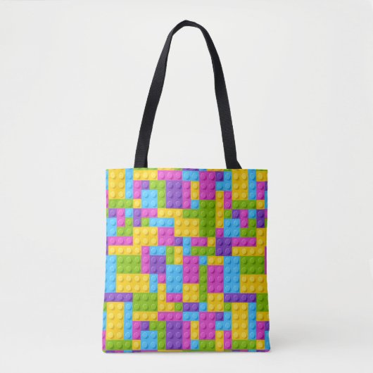Kunststof bouwstenen patroon tote bag (Voorkant)