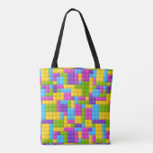 Kunststof bouwstenen patroon tote bag (Achterkant)