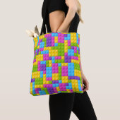 Kunststof bouwstenen patroon tote bag (Dichtbij)