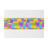 Kunststof bouwstenen patroon uitnodigingen wikkel (Achterkant Voorbeeld)