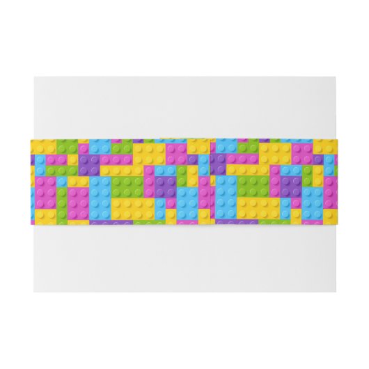 Kunststof bouwstenen patroon uitnodigingen wikkel (Achterkant Voorbeeld)