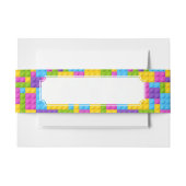 Kunststof bouwstenen patroon uitnodigingen wikkel (Voorkant Voorbeeld)