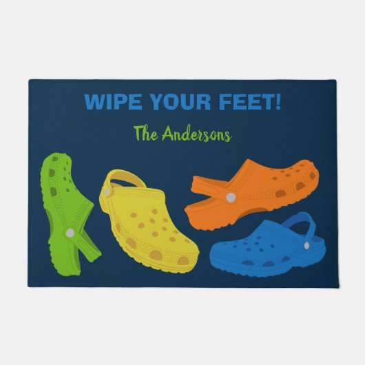 Kunststof Casual Moccasin Shoes Collage Custom Deurmat (Voorkant)