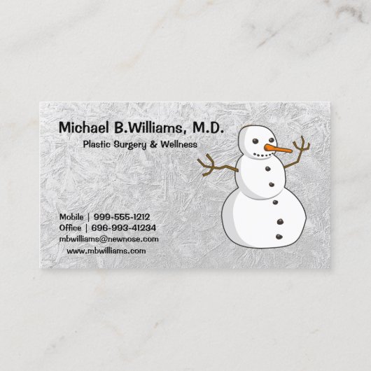 Kunststof chirurgie en wellheid visitekaartje (Achterkant)