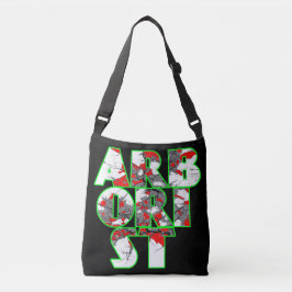 Kunststof Cool, groen en rood tekstontwerp Crossbody Tas