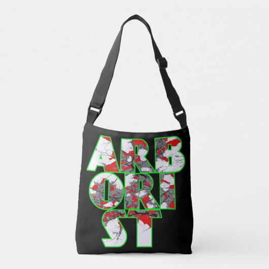 Kunststof Cool, groen en rood tekstontwerp Crossbody Tas (Voorkant)