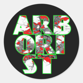 Kunststof Cool, groen en rood tekstontwerp Ronde Sticker