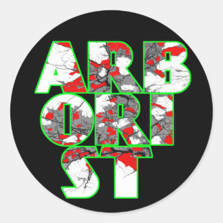 Kunststof Cool, groen en rood tekstontwerp Ronde Sticker