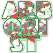 Kunststof Cool, groen en rood tekstontwerp Sticker (Voorkant)
