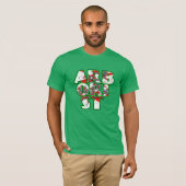 Kunststof Cool, groen en rood tekstontwerp T-shirt (Voorkant volledig)