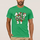 Kunststof Cool, groen en rood tekstontwerp T-shirt (Voorkant)