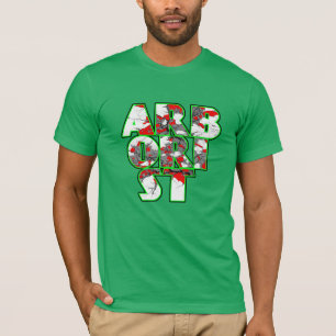 Kunststof Cool, groen en rood tekstontwerp T-shirt