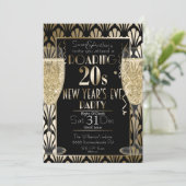 Kunststof Deco New Year's Champagne Glasses Kaart (Staand voorkant)