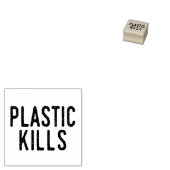 Kunststof doden: Stop vervuiling bespaart het mili Rubberstempel (Gestempeld)