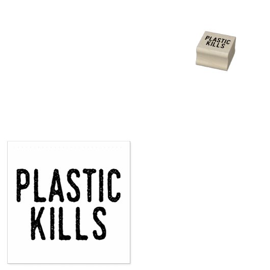Kunststof doden: Stop vervuiling bespaart het mili Rubberstempel (Gestempeld)