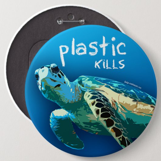 Kunststof doodt Ocean Turtle Button (Voorkant /achterkant)