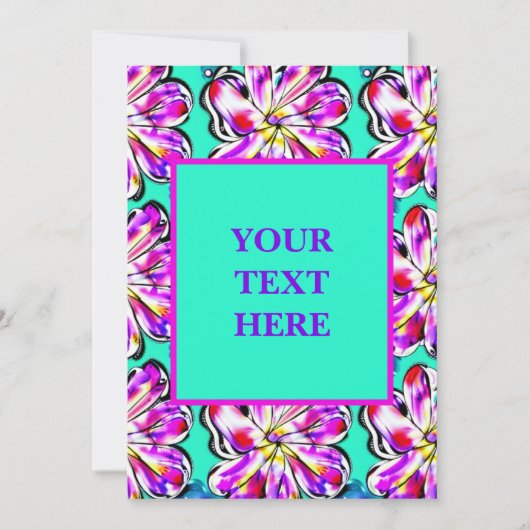 Kunststof Floral Boho Waterverf Uitnodigingsontwer Kaart (Voorkant)