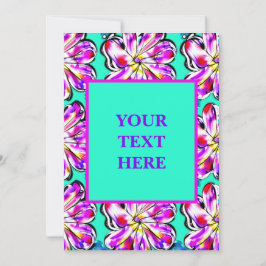 Kunststof Floral Boho Waterverf Uitnodigingsontwer Kaart