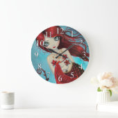 Kunststof klok met zeemeermin fantasie kunst Ruby (Huis)