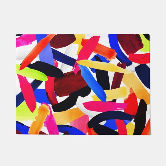 Kunststof levendige kleurrijke borstelexplosiekuns deurmat (Voorkant)