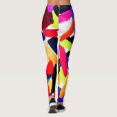 Kunststof levendige kleurrijke borstelexplosiekuns leggings (Achterkant)