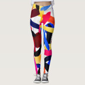 Kunststof levendige kleurrijke borstelexplosiekuns leggings (Voorkant)