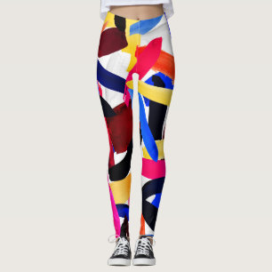 Kunststof levendige kleurrijke borstelexplosiekuns leggings