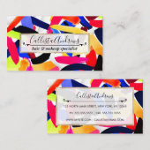 Kunststof levendige kleurrijke borstelexplosiekuns visitekaartje (Voorkant / Achterkant)