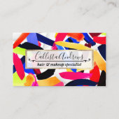 Kunststof levendige kleurrijke borstelexplosiekuns visitekaartje (Voorkant)