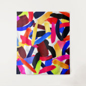 Kunststof levendige kleurrijke borstelexplosiekuns wandkleed (Voorkant)