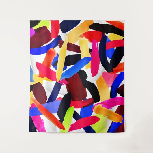 Kunststof levendige kleurrijke borstelexplosiekuns wandkleed (Voorkant)