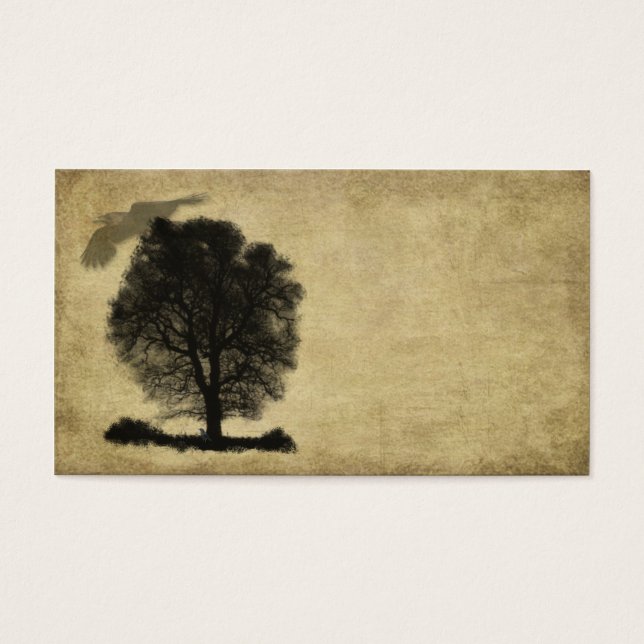 Kunststof - Lone Stark Tree & Crow Visitekaartjes (Voorkant)