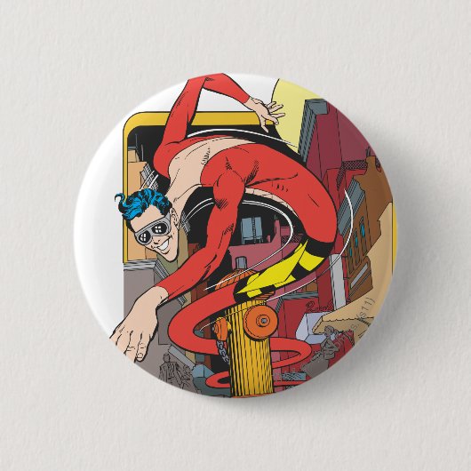 Kunststof Mannen vormen in de stad Ronde Button 5,7 Cm (Voorkant)