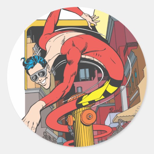 Kunststof Mannen vormen in de stad Ronde Sticker (Voorkant)