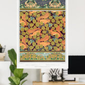 Kunststof nieuwe eekhoornvogel florale herfst poster (Thuiskantoor)