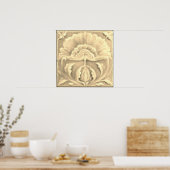 Kunststof nieuwe jugendstilbloem tegel kraakafwerk poster (Keuken)