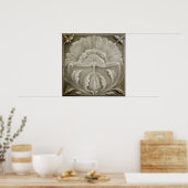 Kunststof nieuwe jugendstilbloem tegel kraakafwerk poster (Keuken)