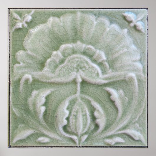 Kunststof nieuwe jugendstilbloem tegel kraakafwerk poster (Voorkant)