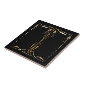 Kunststof nieuwe stijl gouden kleurstof zwart tegeltje (Zijkant)