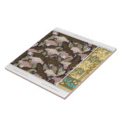 Kunststof nieuwe vleermuizen en kampanulas tegeltje (Zijkant)