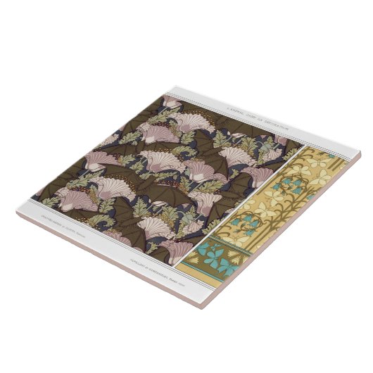 Kunststof nieuwe vleermuizen en kampanulas tegeltje (Zijkant)